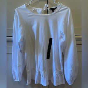 Banana Republic long sleeve white peplum top small